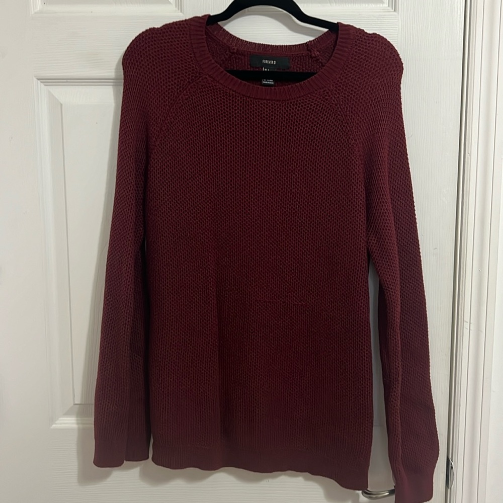 Burgundy knit sweater